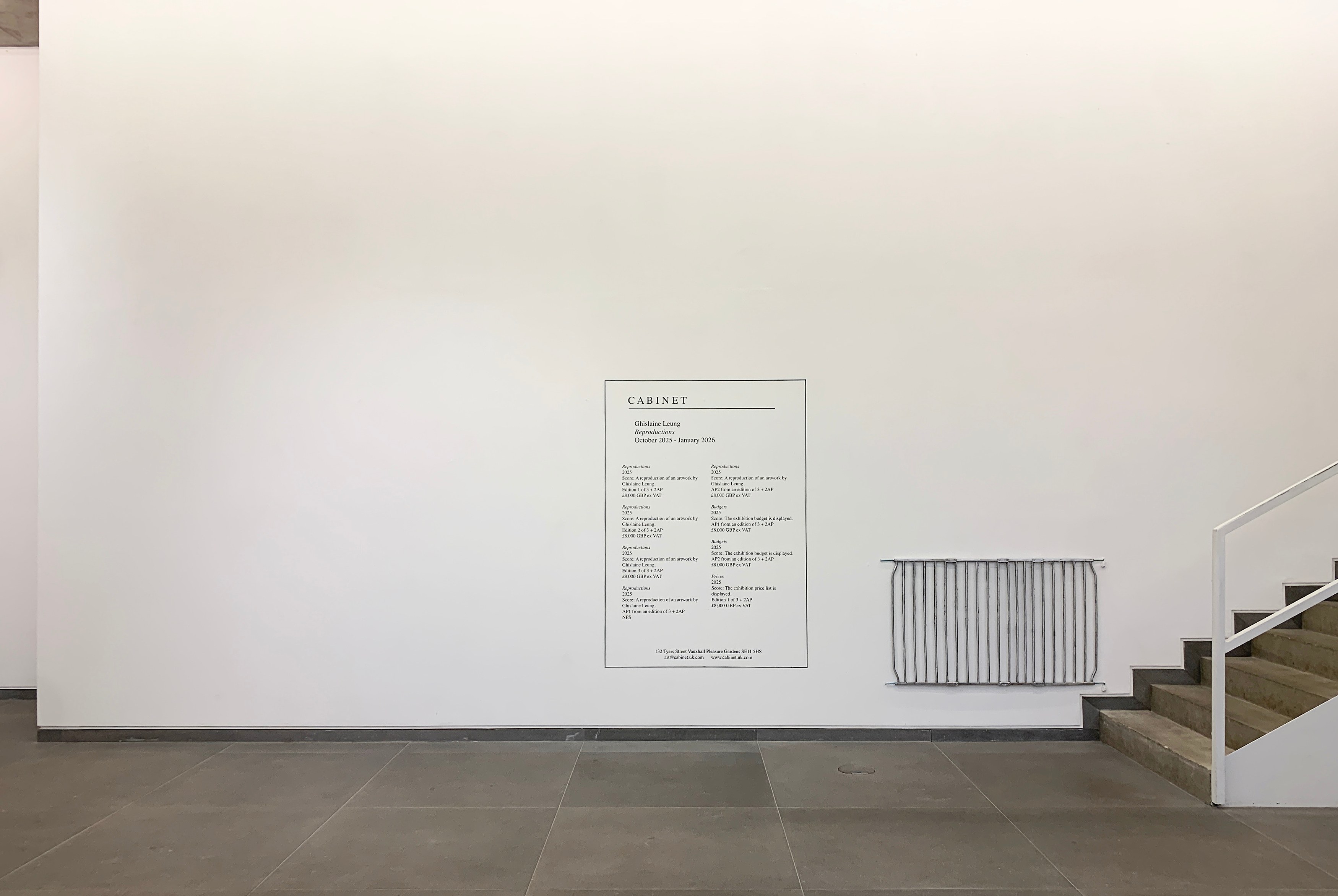 Ghislaine Leung, Reproductions at Cabinet, photo 5