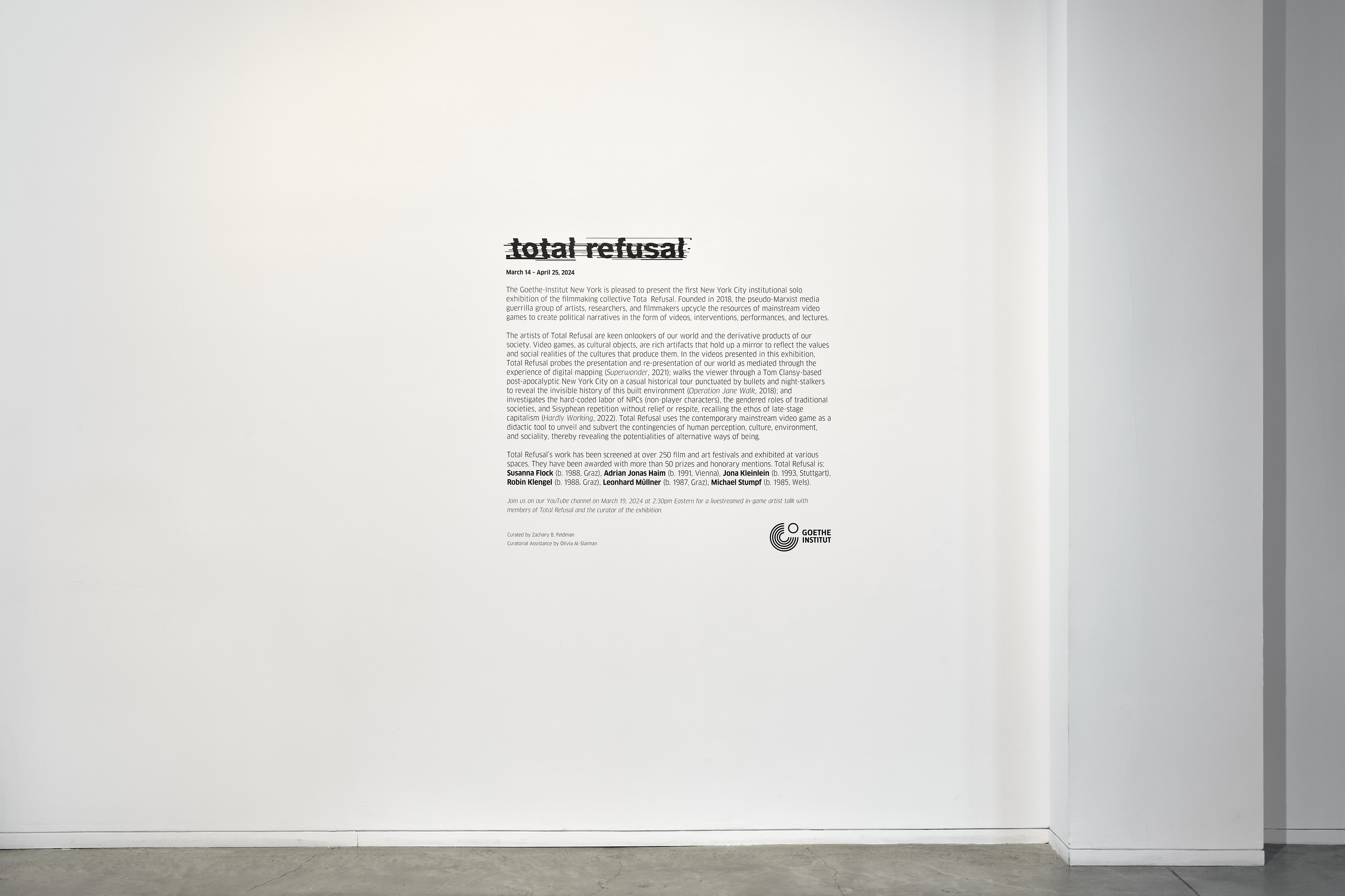 Total Refusal, Total Refusal at Goethe-Institut New York, photo 2