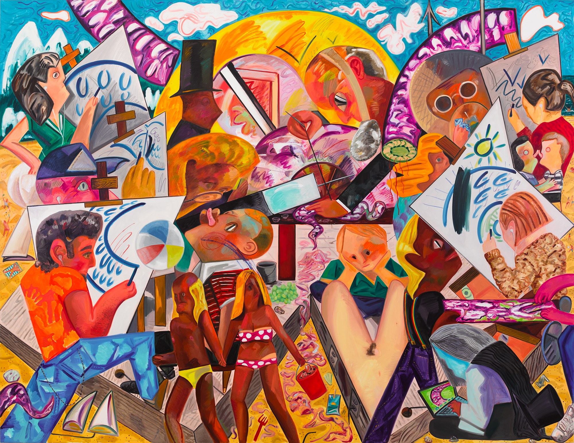 Dana Schutz, Fight in an Elevator at Petzel, photo 19