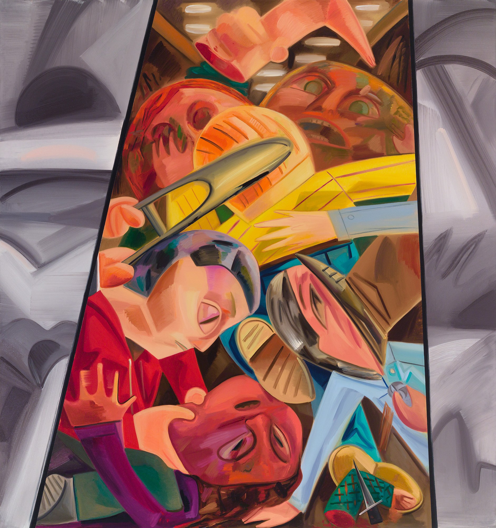 Dana Schutz, Fight in an Elevator at Petzel, photo 27