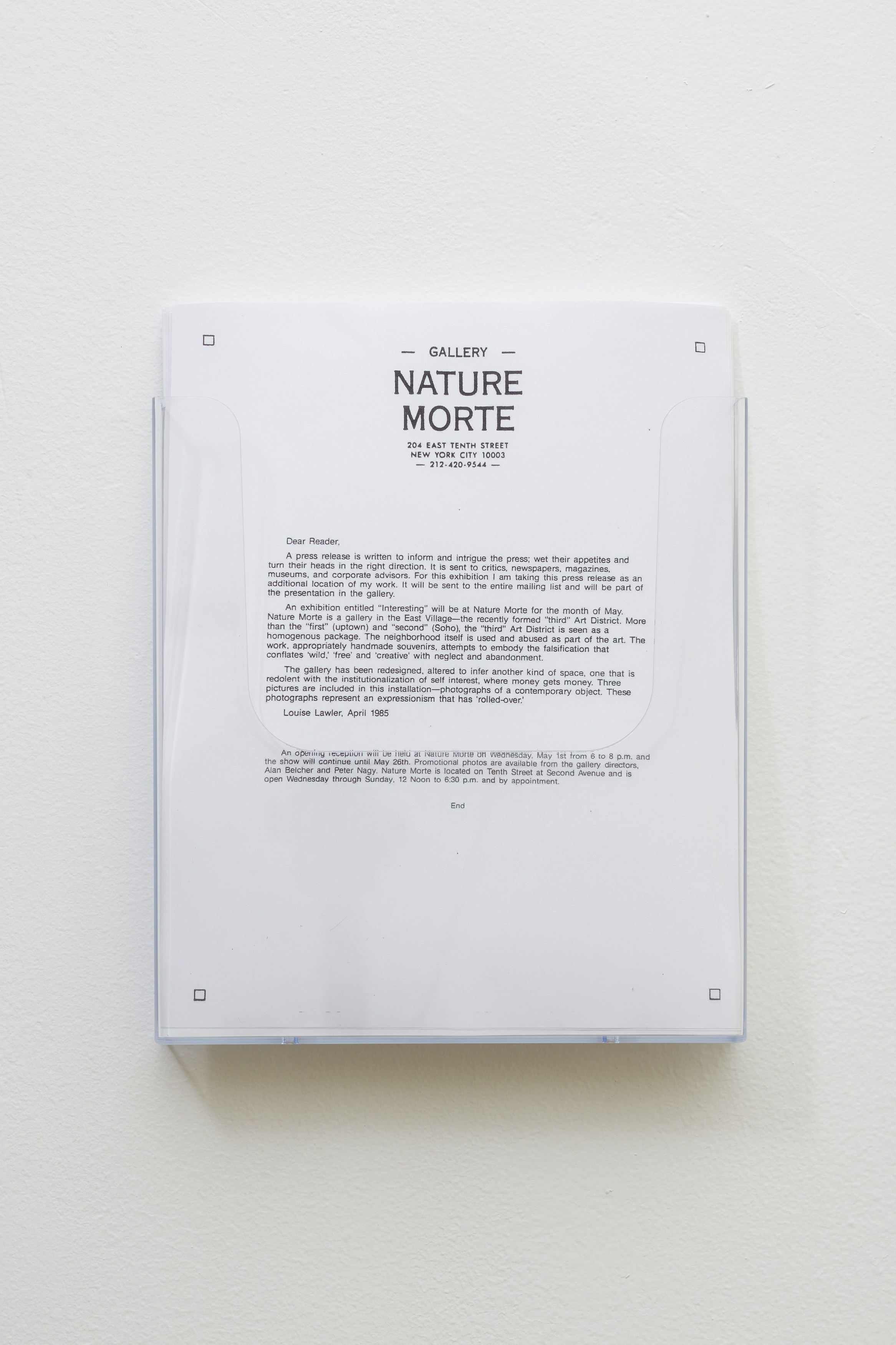 Nature Morte (1982–1988), Nature Morte (1982–1988) at Ehrlich Steinberg, photo 39