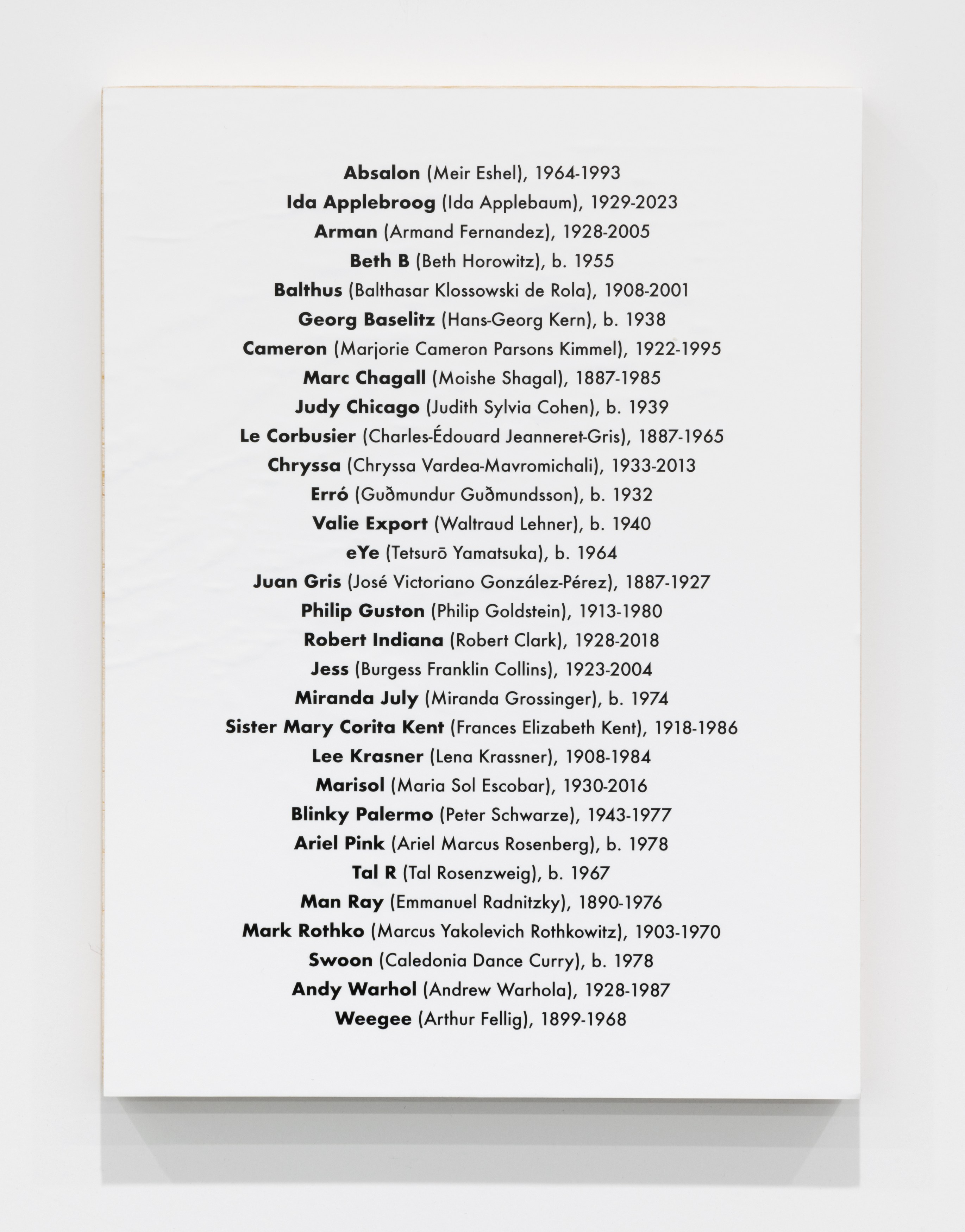 Gavin Brown, Brian Faucette, Aron Gent, Sam Gordon, Matthew Higgs, Michael Jenkins, Margaret Lee, Mario Miron, Davida Nemeroff, John Riepenhoff, Emily Sundblad, Annette Wehrhahn, Alivia Zivich, image 43 of 98